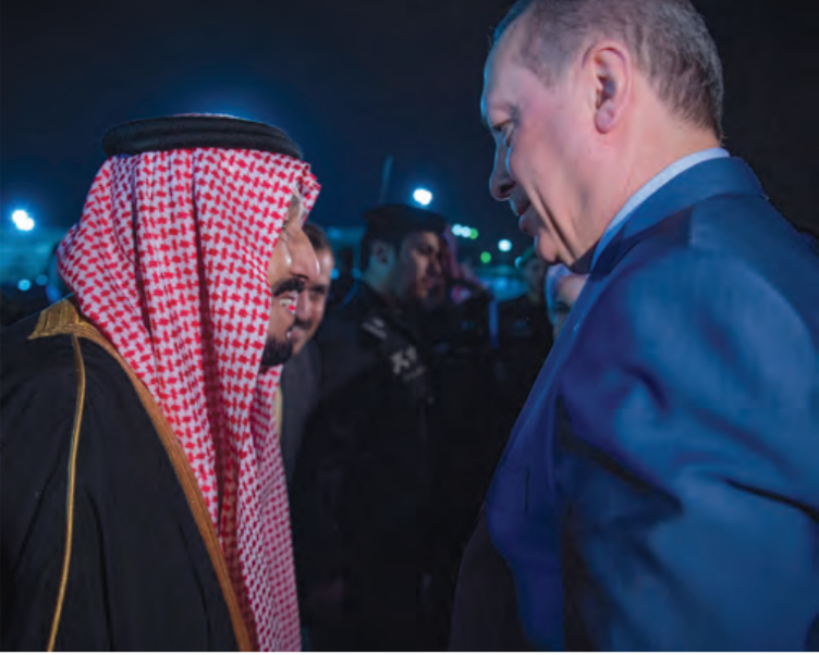 Saudi King Salman welcomes Turkish President Tayyip Erdogan to Riyadh on February 13, 2017, source: Reuters