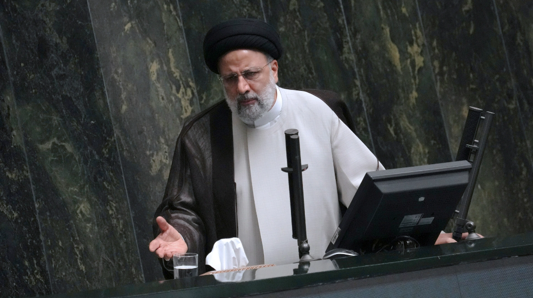 AP Photo/Vahid Salemi Iranian President Ebrahim Raisi addresses the parliament in a vote of confidence session for his proposed labor minister in Tehran, Iran, on Oct. 4, 2022.
