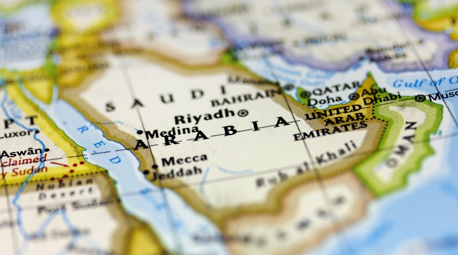Map of Saudi Arabia and the wider region. Photo: Shutterstock.